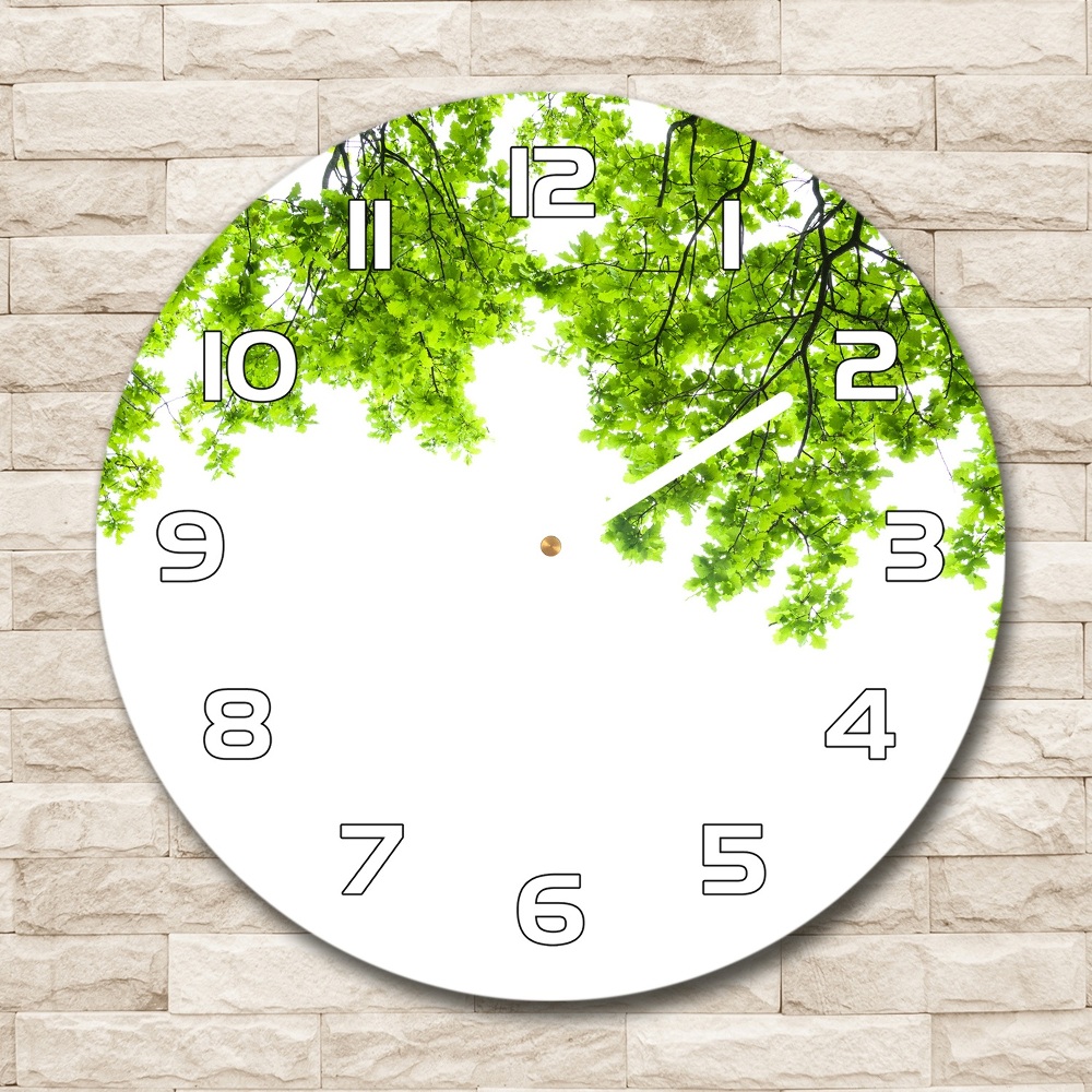 Round wall clock Oak leaves