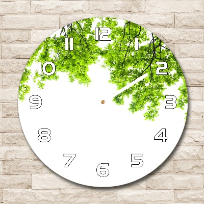 Round wall clock Oak leaves