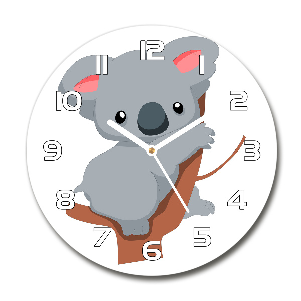 Round clock glass Koala on a tree