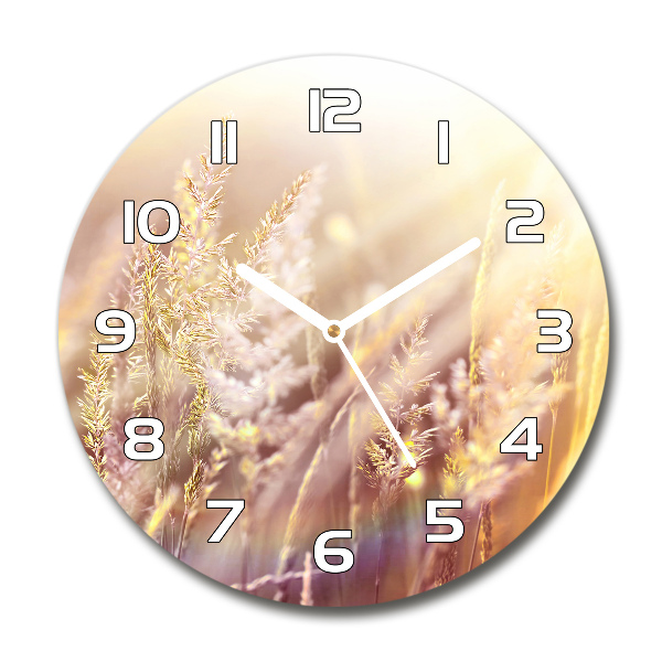 Round wall clock Tall grass