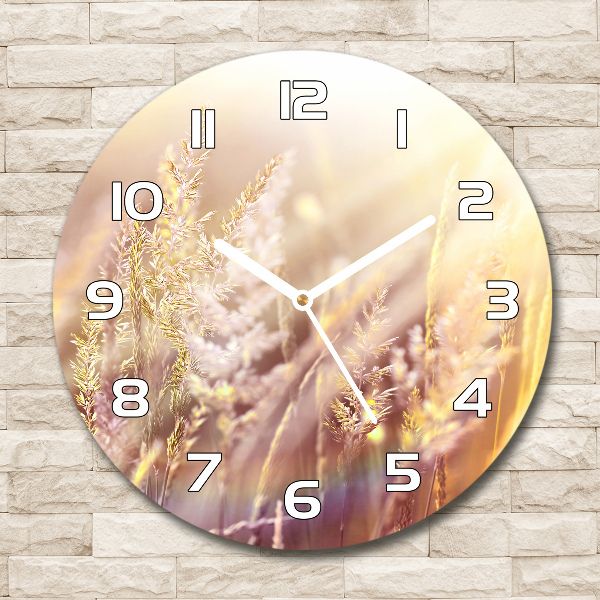 Round wall clock Tall grass