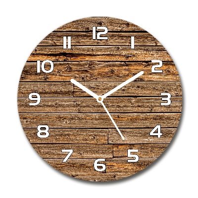 Round wall clock Wooden wall