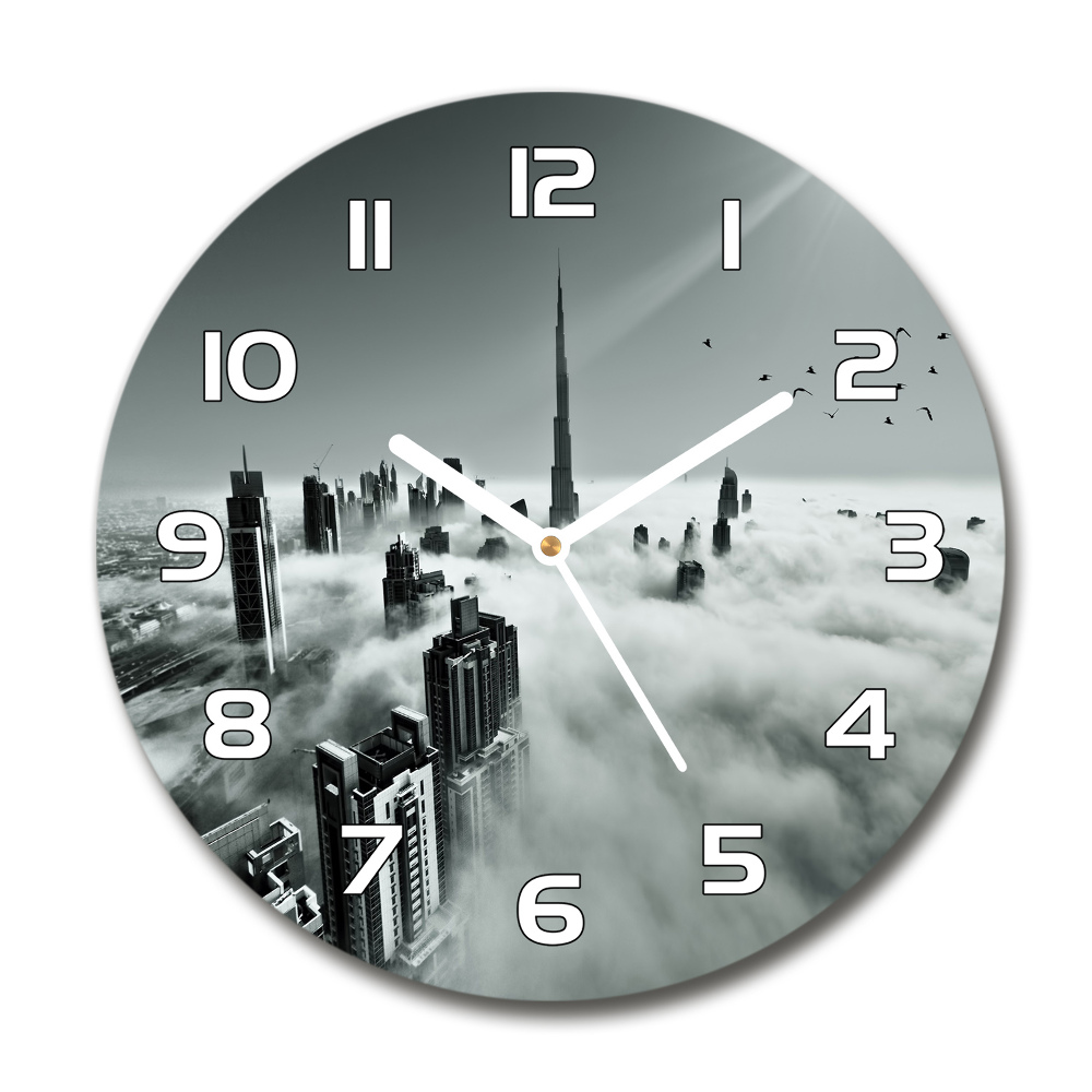 Round wall clock Fog on Dubai