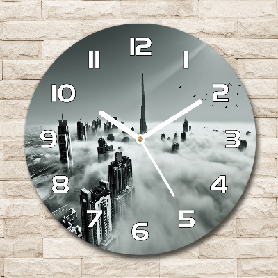 Round wall clock Fog on Dubai