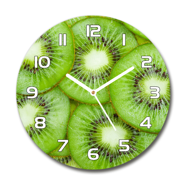 Round glass wall clock Kiwi