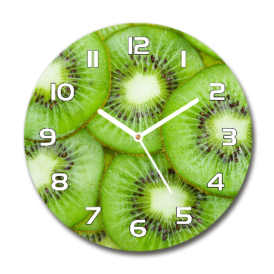 Round glass wall clock Kiwi