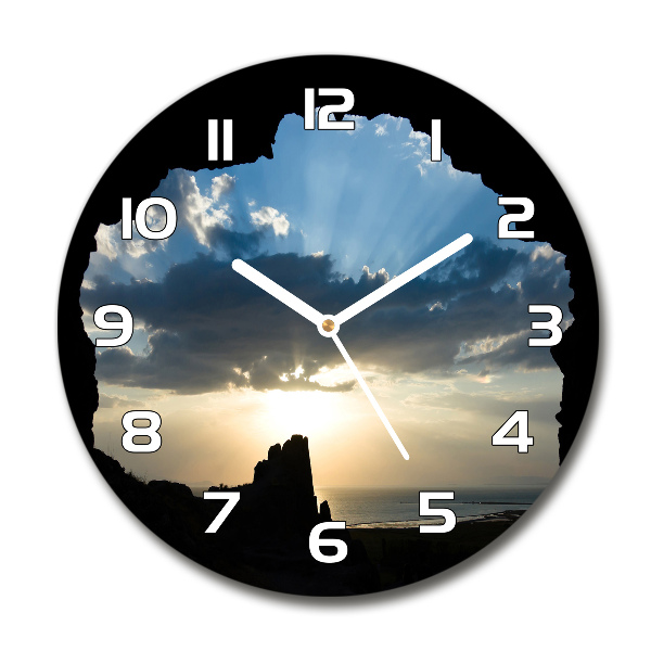 Round wall clock Sunset