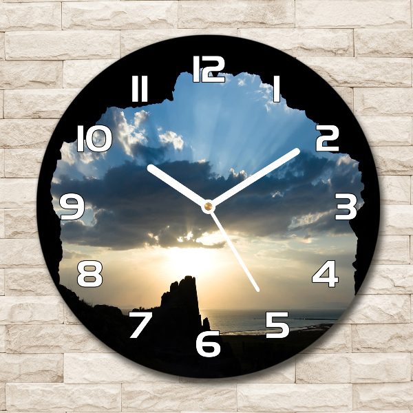 Round wall clock Sunset