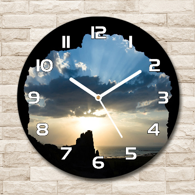 Round wall clock Sunset