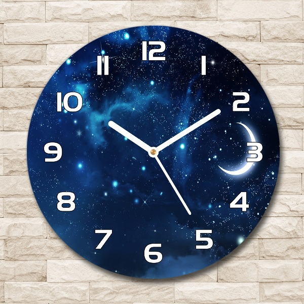 Round wall clock Starry sky