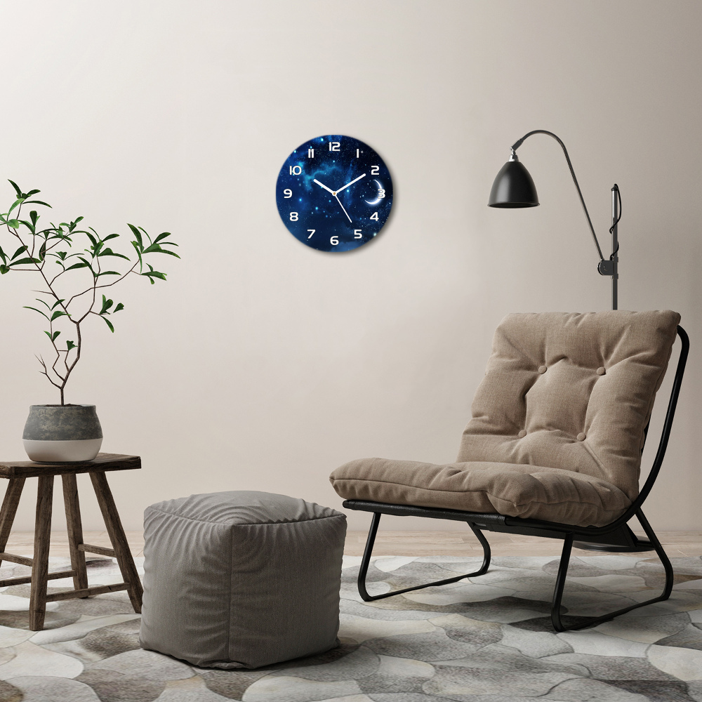 Round wall clock Starry sky