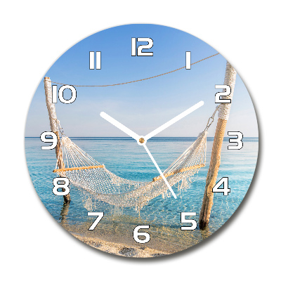 Round wall clock Hammock by the sea