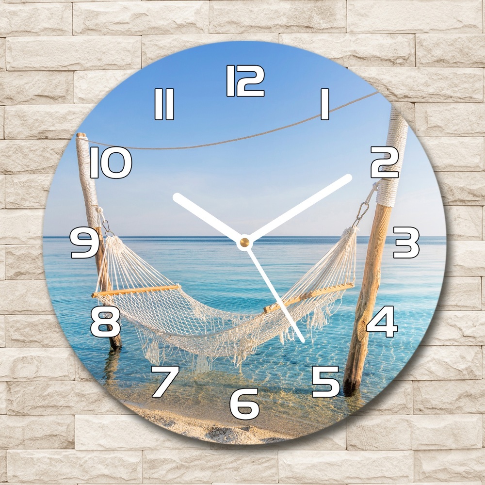 Round wall clock Hammock by the sea