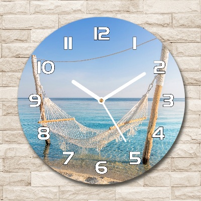 Round wall clock Hammock by the sea