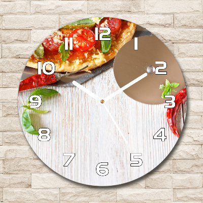 Round clock glass Pizza