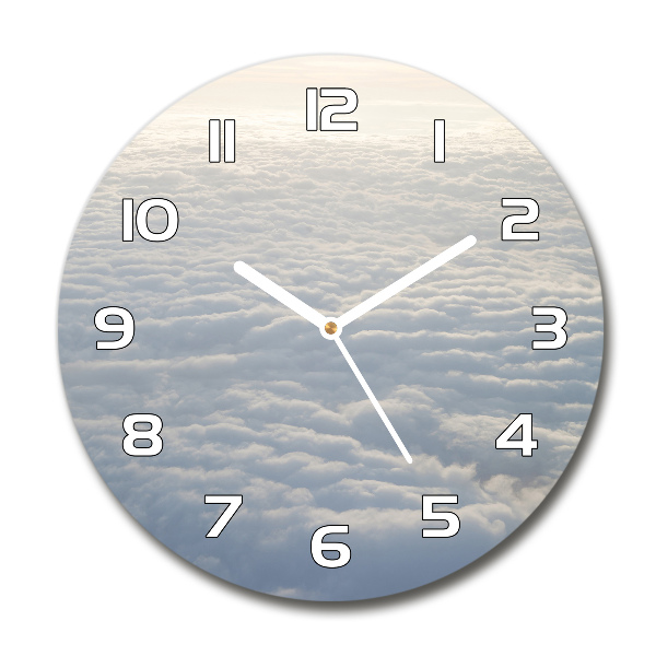 Round wall clock Flight over the clouds