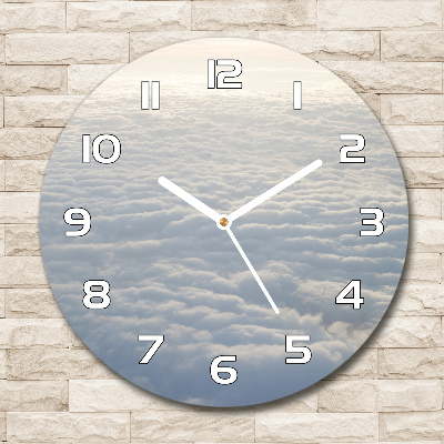 Round wall clock Flight over the clouds