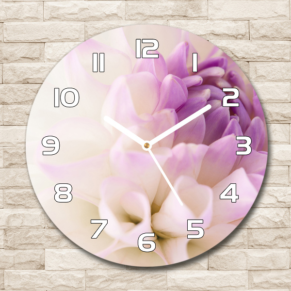 Round glass clock White Dalia