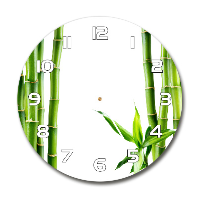 Round glass wall clock Bamboo