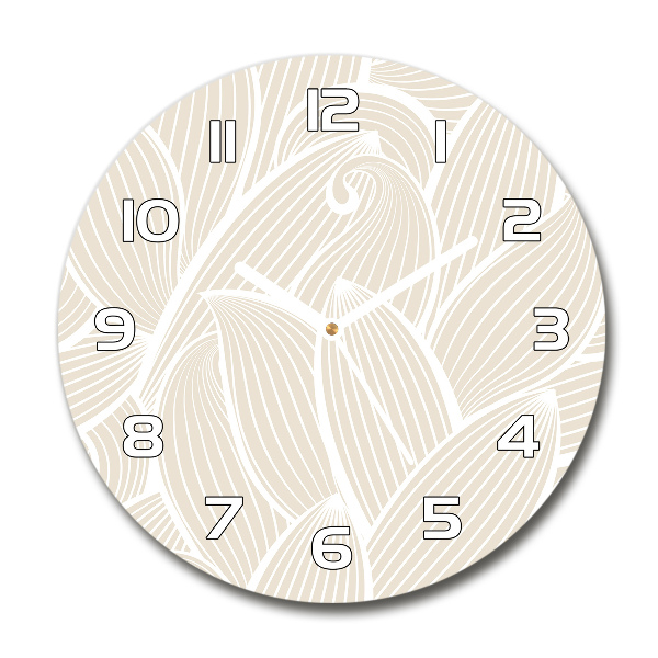 Round wall clock Pattern leaves