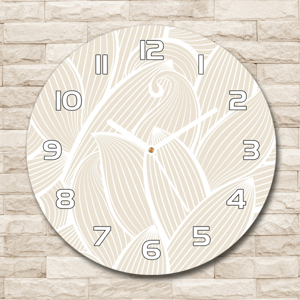 Round wall clock Pattern leaves