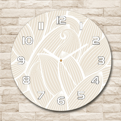 Round wall clock Pattern leaves