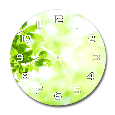 Round clock glass Leaves