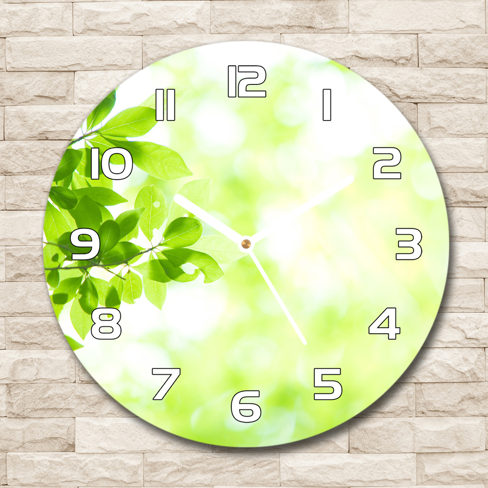 Round clock glass Leaves