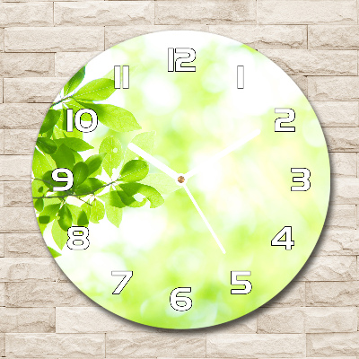 Round clock glass Leaves