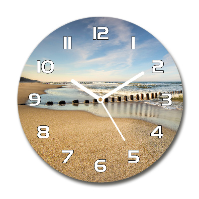 Round wall clock Beach on the Baltic Sea