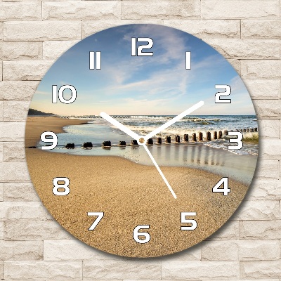 Round wall clock Beach on the Baltic Sea