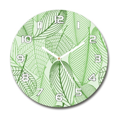 Round wall clock Pattern leaves