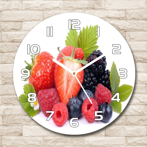 Round wall clock Forest fruits