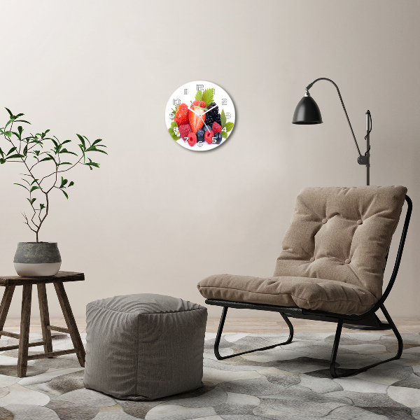 Round wall clock Forest fruits