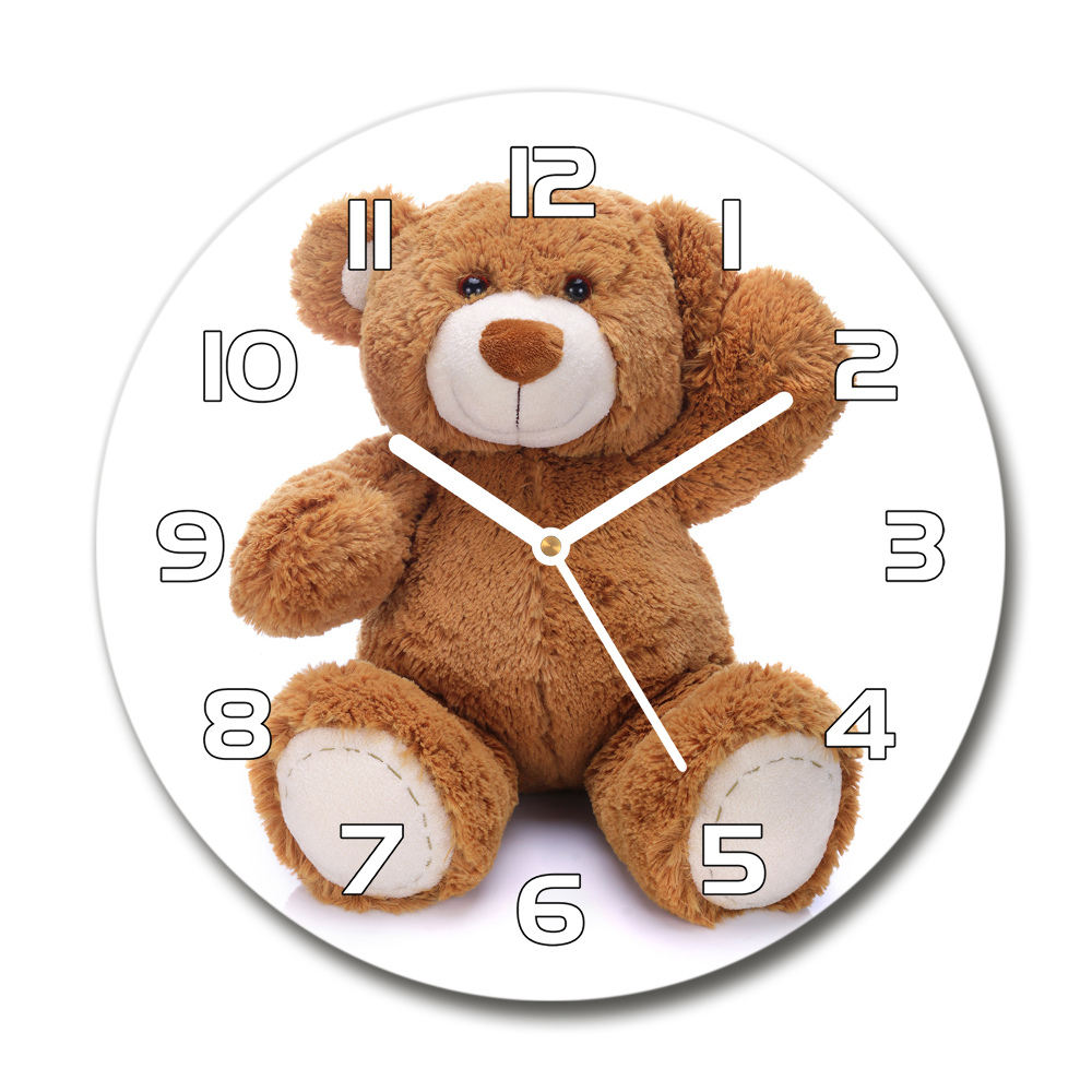 Round wall clock Teddy bear