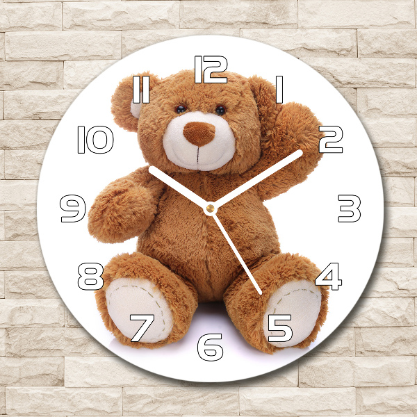 Round wall clock Teddy bear