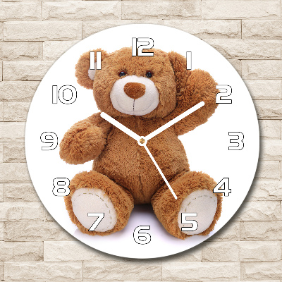 Round wall clock Teddy bear