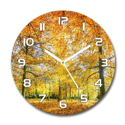 Round wall clock Forest in autumn