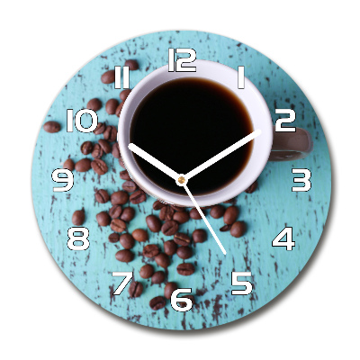 Round wall clock Black coffee