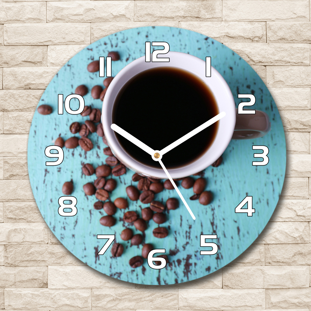 Round wall clock Black coffee