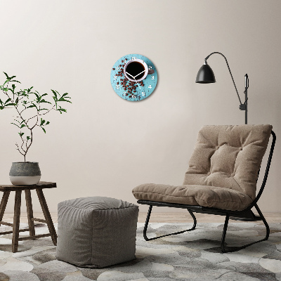 Round wall clock Black coffee