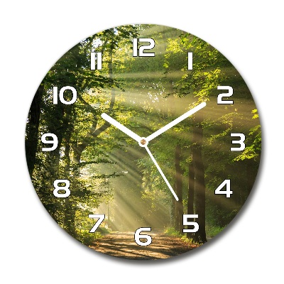 Round wall clock Forest in the sun