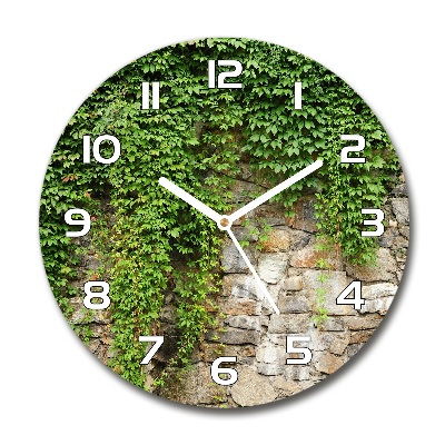 Round wall clock Green ivy