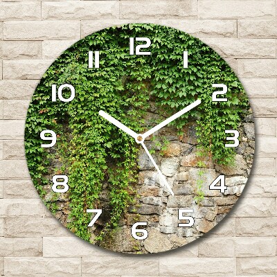 Round wall clock Green ivy