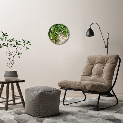 Round wall clock Green ivy