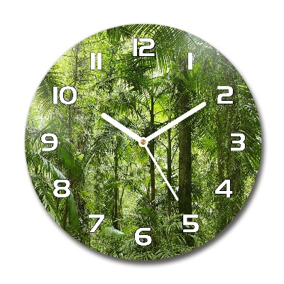 Round wall clock tropical forest