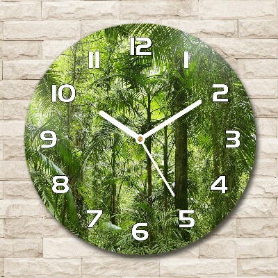 Round wall clock tropical forest