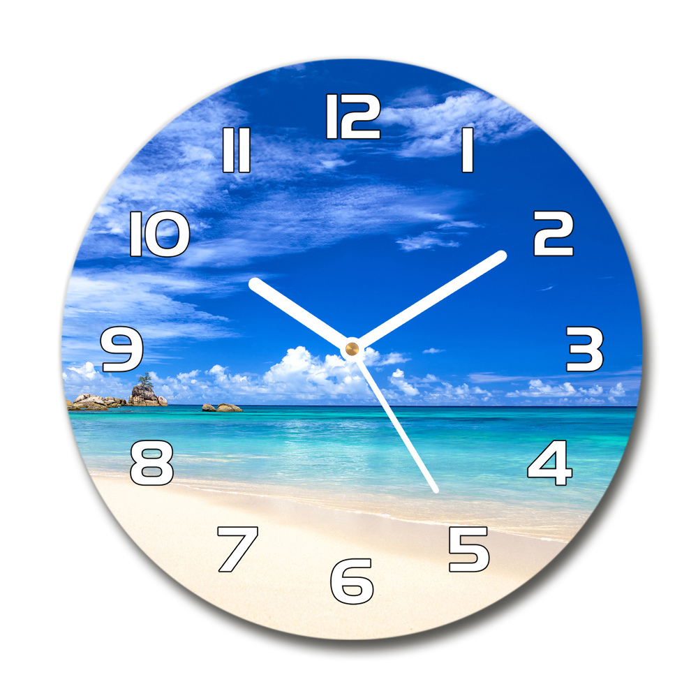 Round wall clock Tropical beach