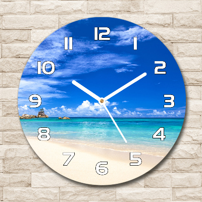 Round wall clock Tropical beach