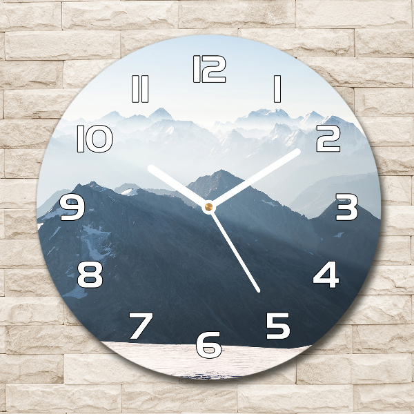 Round wall clock Mountain peaks